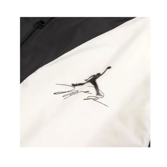 Jordan Flight Jacket Mens Large MVP FB7032-133 Black Off White New Back Spellout - Picture 8 of 13